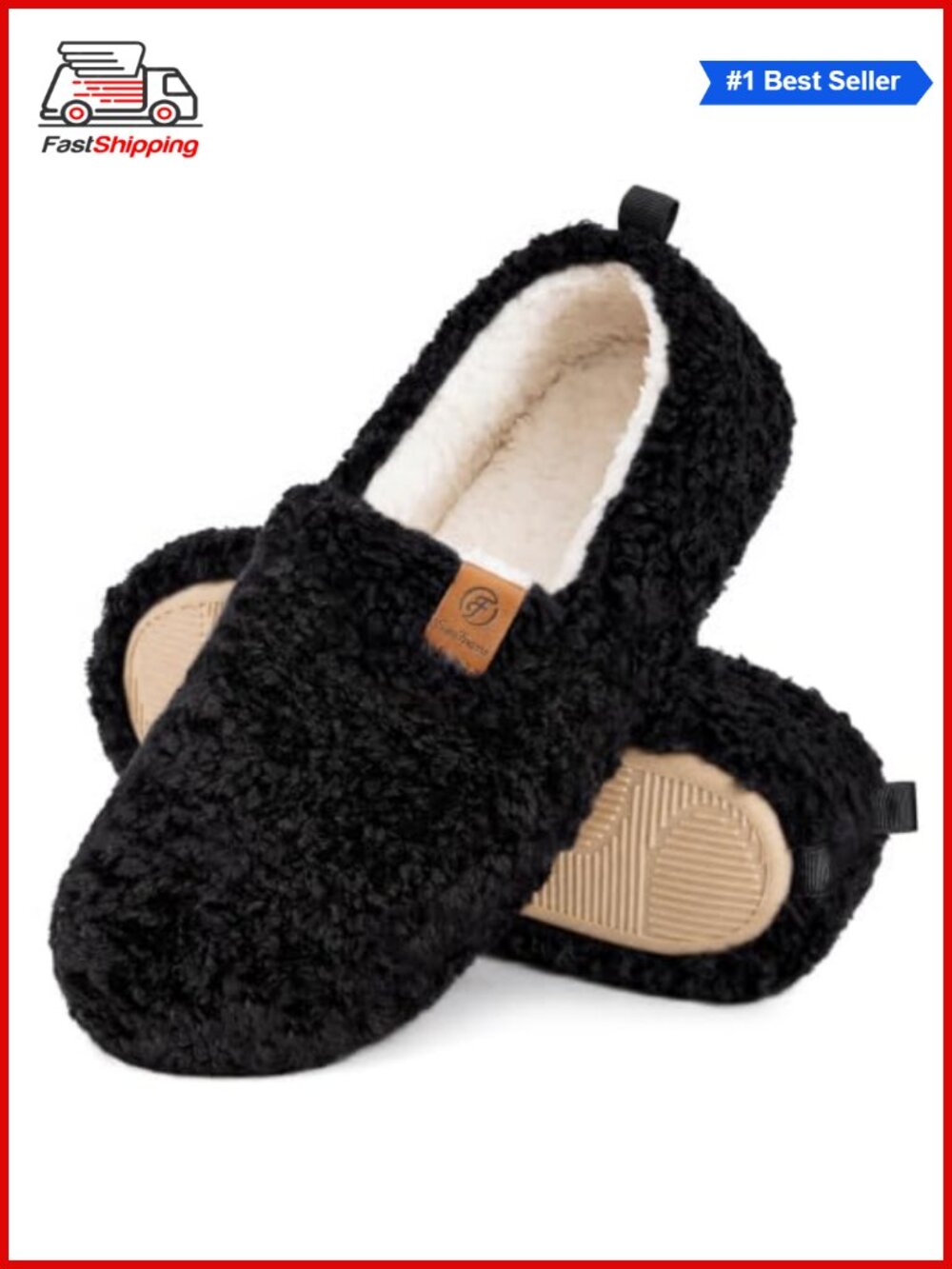 ✨EverFoams Faux Wool Memory Foam Curly Slippers House Shoes